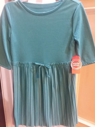 Girls blue pleated dresses - pleated,